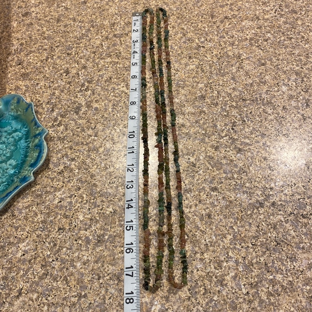 2 Vintage Tourmaline (?) Necklaces Multicolored Pink Green Watermelon Colors - Picture 4 of 11
